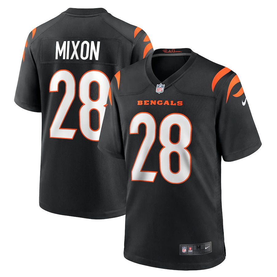 Men Cincinnati Bengals #28 Joe Mixon Nike Black Player Game NFL Jersey